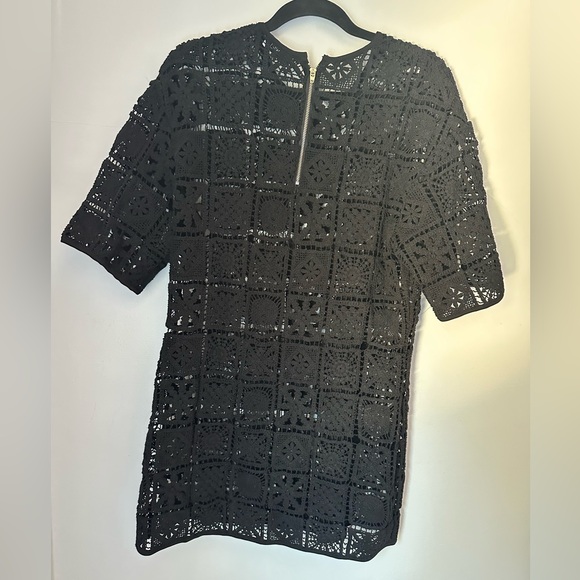 Nomia Elegant Black Crochet Mini Dress - Picture 3 of 4